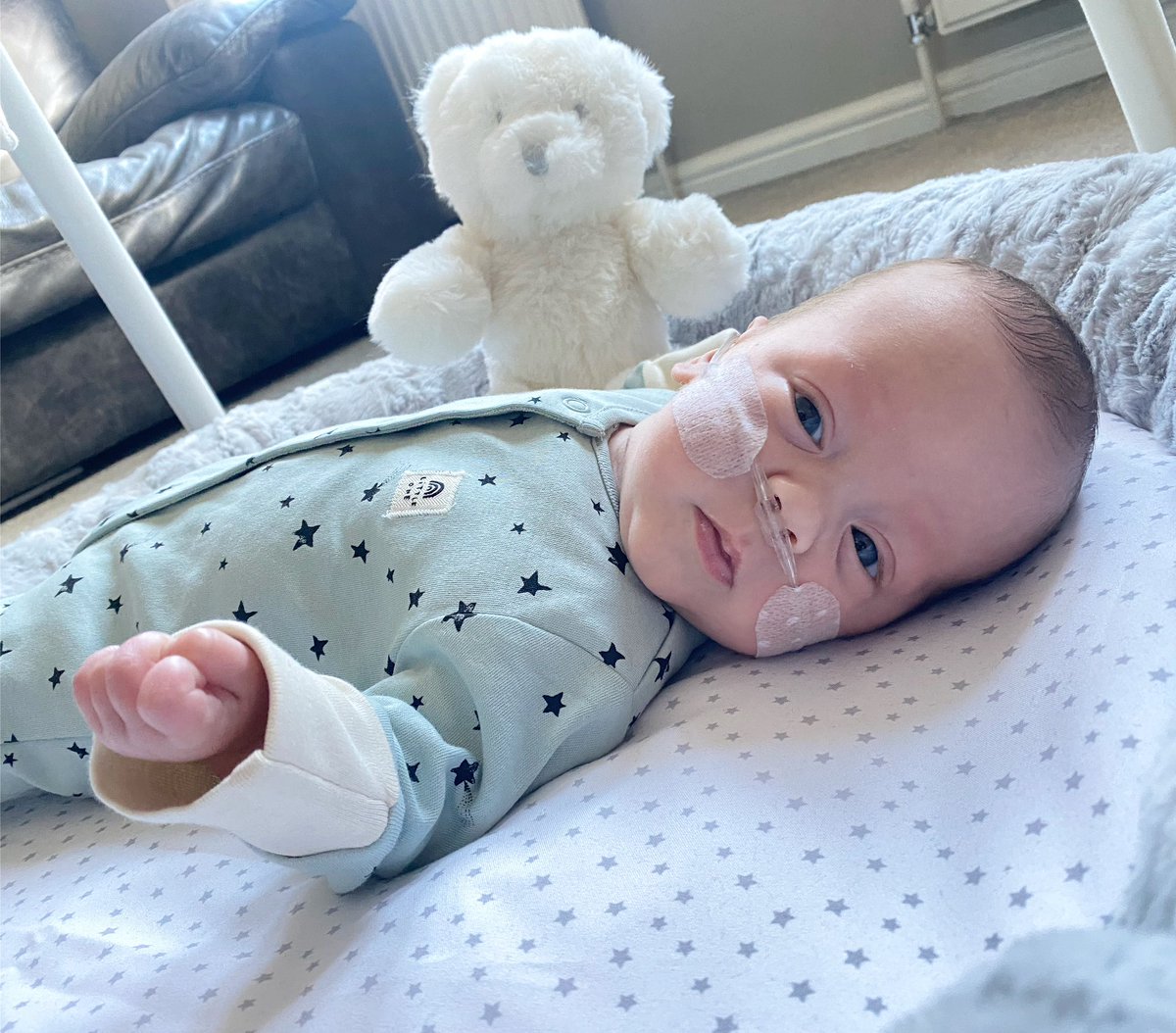 14 weeks old, absolutely amazing progress which wouldn’t have been possible without the amazing team on NICU at SFH. I can’t believe how far this tiny 2lb12oz baby has come! 🌈💗<a href="/SfhNICU/">💜SfhNICU💜</a> <a href="/SFHFT/">Sherwood Forest Hospitals NHS FT</a>