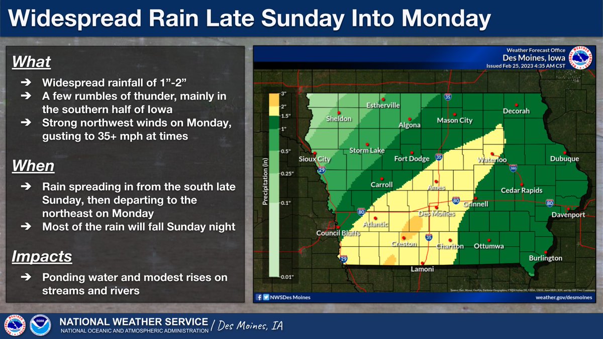 NWS Des Moines on Twitter "It's gonna get soggy folks. Widespread rainfall late Sunday into