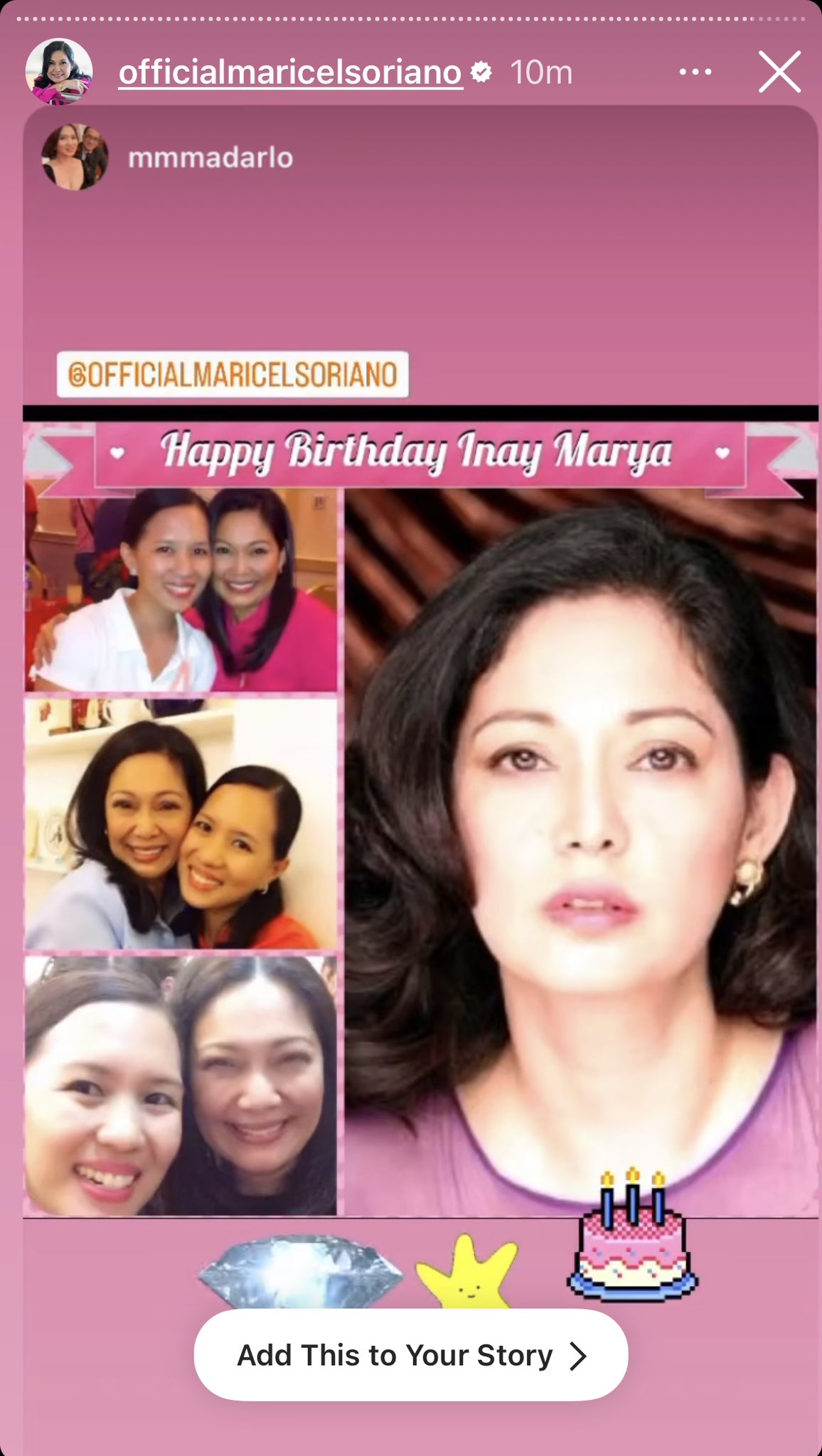 Happy Birthday Inay Marya   mahal kita ng sobra MARICEL SORIANO DAY 