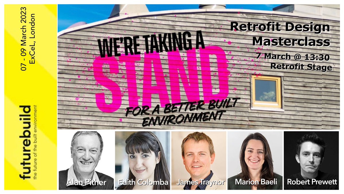 Debbie M (@debbieanadapta) on Twitter photo A <a href="/FuturebuildNow/">Futurebuild</a> session for my #AnadaptaDiary!
Retrofit Design Masterclass
7 March @ 13:30
futurebuild.co.uk/activity/retro…
Alan Pither <a href="/retrofitacademy/">The Retrofit Academy</a>
<a href="/EdithColomba/">Edith Colomba</a>, Useful Simple Trust
James Traynor <a href="/ECDArchitects/">ECD Architects</a>
<a href="/Archima/">marion baeli</a> <a href="/pdparchitects/">Studio PDP</a>
Robert Prewett, Prewett Bizley Architects A <a href="/FuturebuildNow/">Futurebuild</a> session for my #AnadaptaDiary!
Retrofit Design Masterclass
7 March @ 13:30
futurebuild.co.uk/activity/retro…
Alan Pither <a href="/retrofitacademy/">The Retrofit Academy</a>
<a href="/EdithColomba/">Edith Colomba</a>, Useful Simple Trust
James Traynor <a href="/ECDArchitects/">ECD Architects</a>
<a href="/Archima/">marion baeli</a> <a href="/pdparchitects/">Studio PDP</a>
Robert Prewett, Prewett Bizley Architects