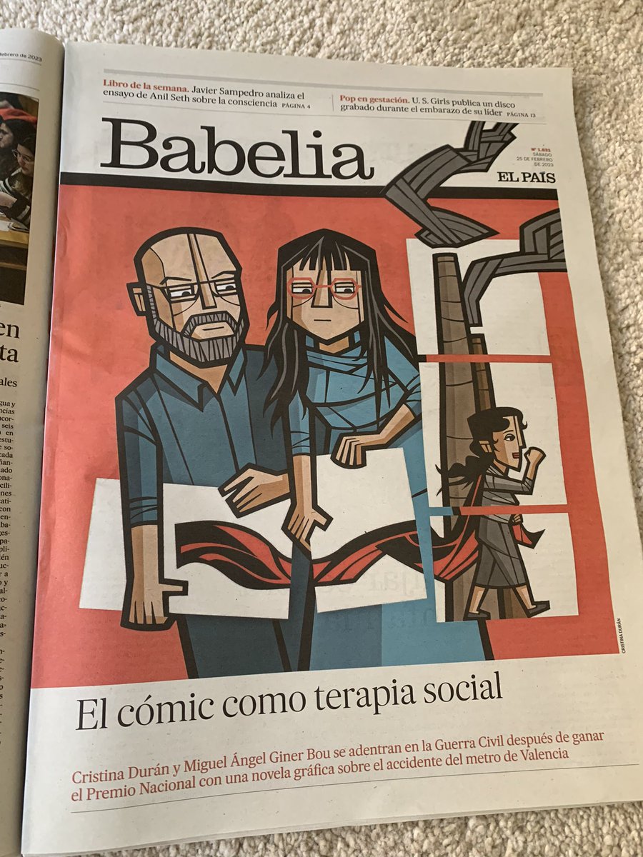 Como dice <a href="/FerranBono/">Ferran Bono</a> , @CrisDuranLaGRUA y Miguel Ángel Giner Bou dibujan contra la infamia en María la Jabalina, de <a href="/Astiberri/">Astiberri Ediciones</a> . Hoy son portada en <a href="/babelia_elpais/">Babelia</a> y no podemos estar más felices y orgullosos de estar a su lado elpais.com/babelia/2023-0…