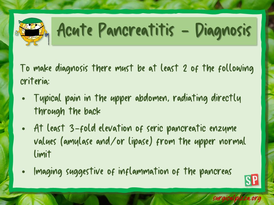 How to make #diagnosis of #acutepancreatitis?!... Are you sure you're doing it right?!...😵‍💫🧪🩻

#surgicalpizza 🍕 #spbites #surgery #emergencysurgery #ACS #education

If you want to read more: surgicalpizza.org/emergency-surg…