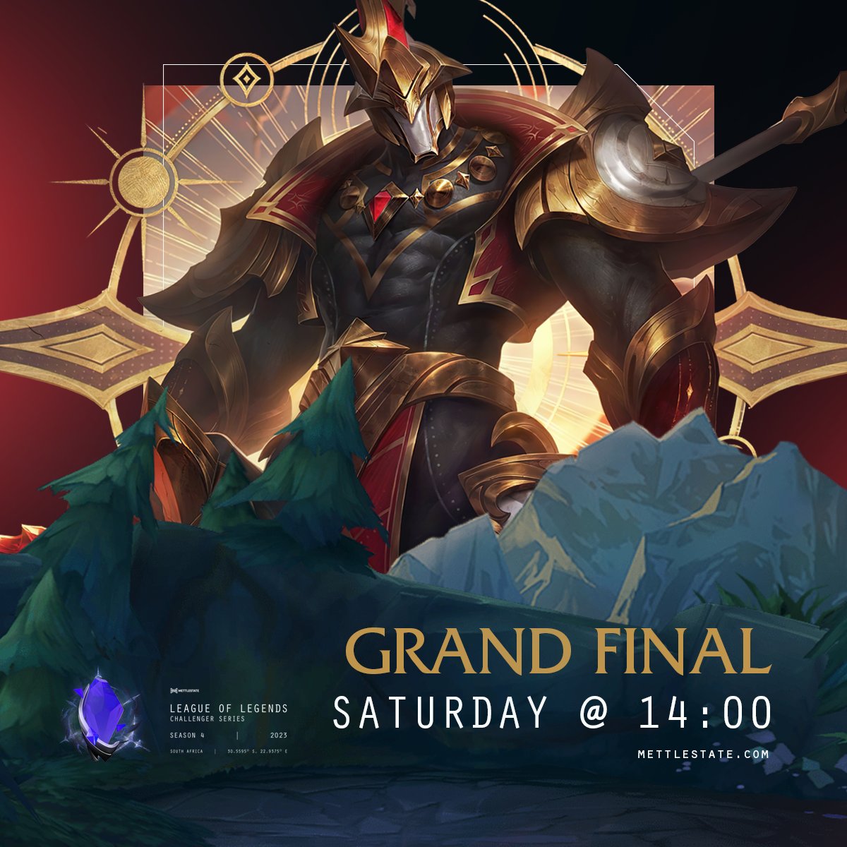 Mettlestate's tweet image. Today's the day! It's @ATKesportsGG  vs 5 Lonely Men (@nibbleafrica) in the LoL Challenger Series S4 Grand Final! 💪⚔️

Come and catch all the action live at 14:00 over on twitch.tv/mettlestate to crown the champions! 🤩🙌

#LeagueOfLegends #S4 #ChallengerSeries