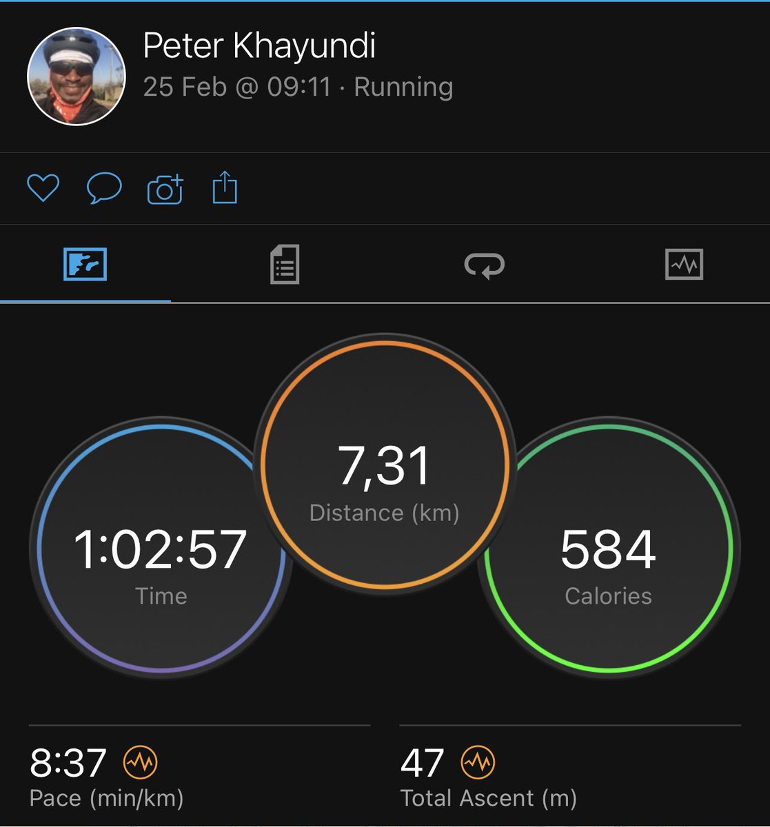 Ride then run. Getting ready for tomorrow’s race 🏃🏾‍♂️ 
#FetchYourBody2023 
#RunningWithTumiSole 
#garmin
#BeatYesterday