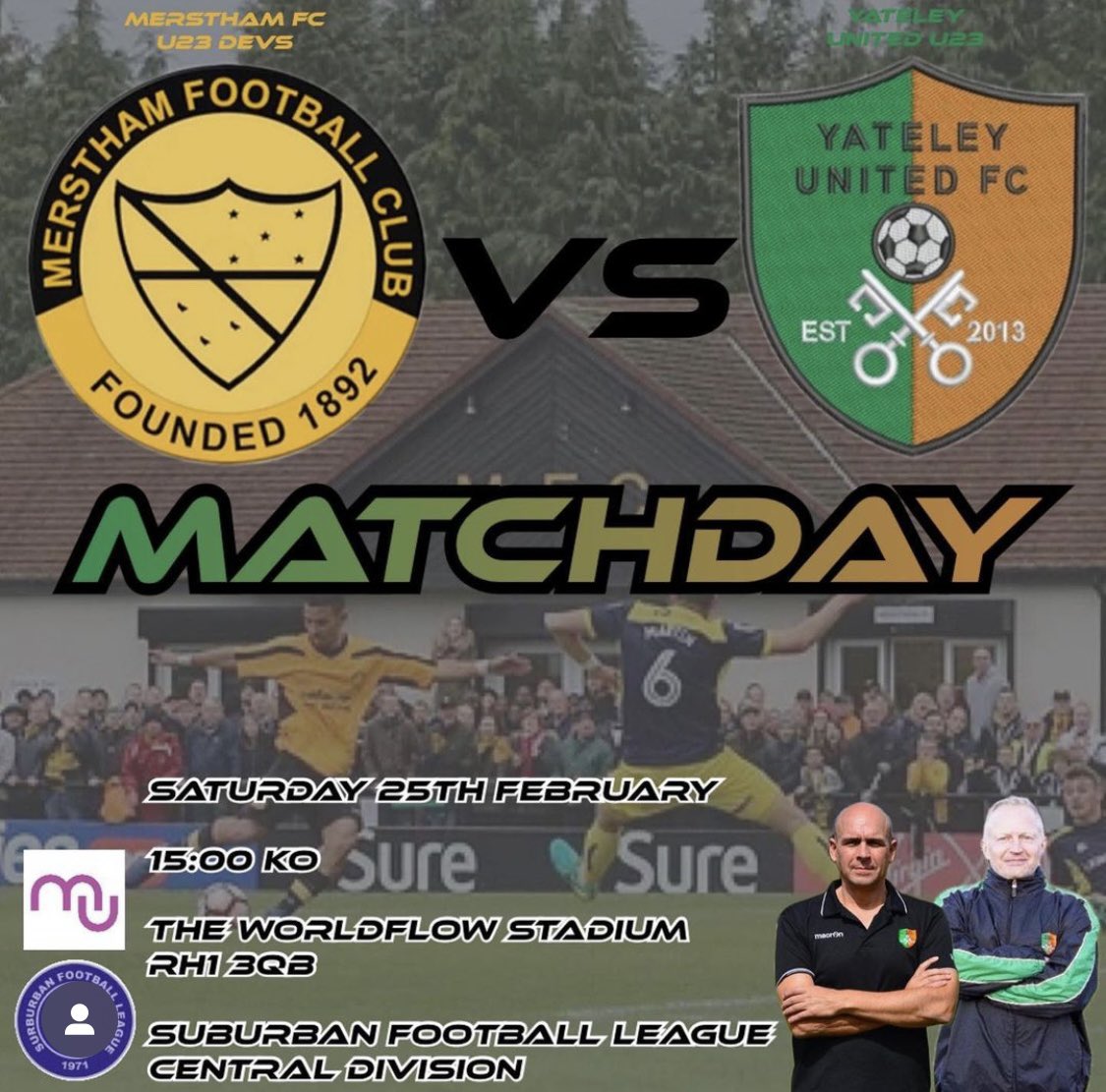Yateley United FC (@yateleyutdfc) on Twitter photo Our U23s make the trip to face <a href="/MersthamFC1892/">Merstham FC (Official)</a> U23s today in <a href="/suburban_league/">Official Suburban football league</a> Central Division. ๐ขโช๏ธ Our U23s make the trip to face <a href="/MersthamFC1892/">Merstham FC (Official)</a> U23s today in <a href="/suburban_league/">Official Suburban football league</a> Central Division. ๐ขโช๏ธ