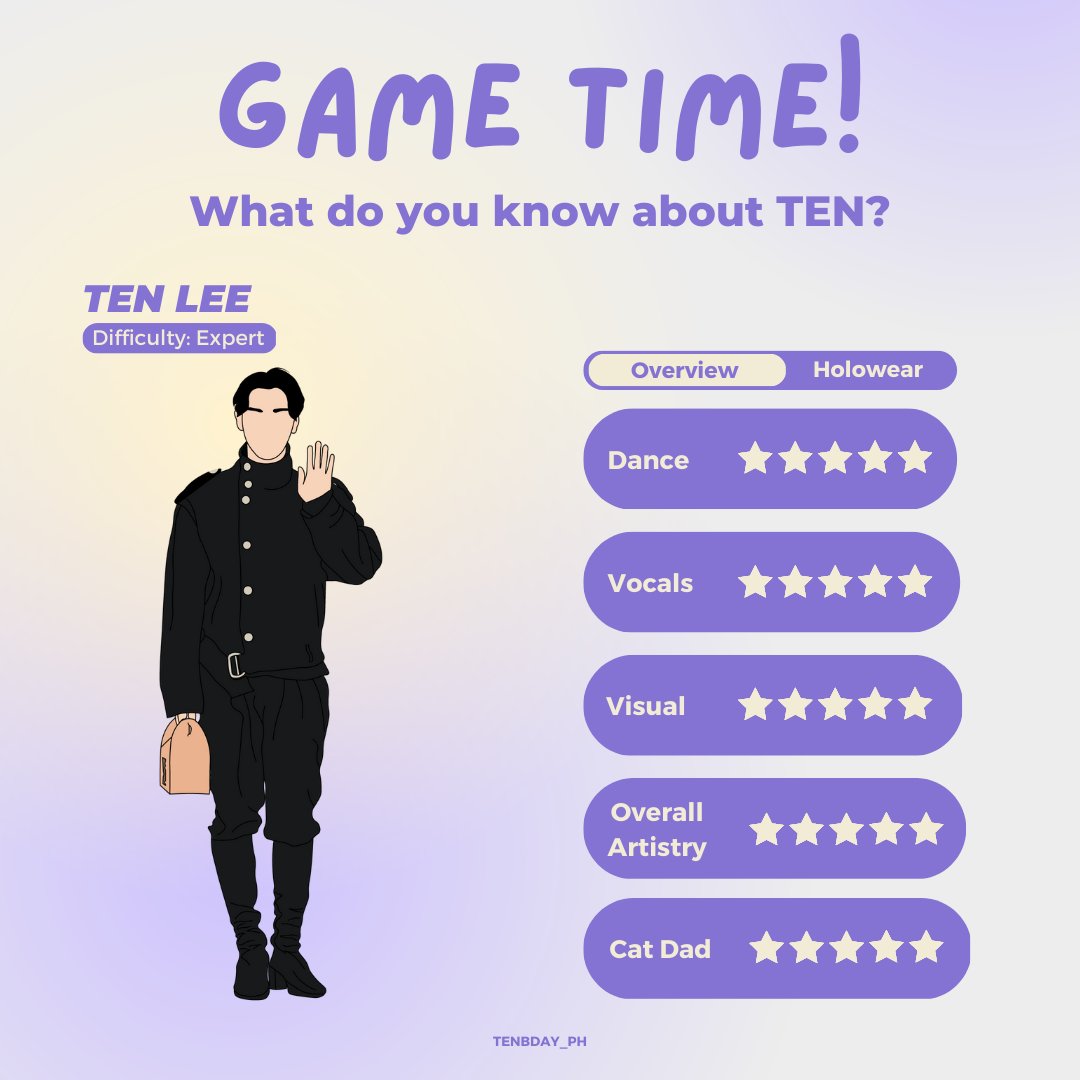 TENBDAY_PH's tweet photo. What do you know about our birthday boy #TENLEE? 👀
The game will commence tonight, February 25, 2023 at 9:00PM PST. See you, Fi10vely attendees! #TENBDAY_2023 #TENBDAYPH_GA https://t.co/DxiWWpF5CX