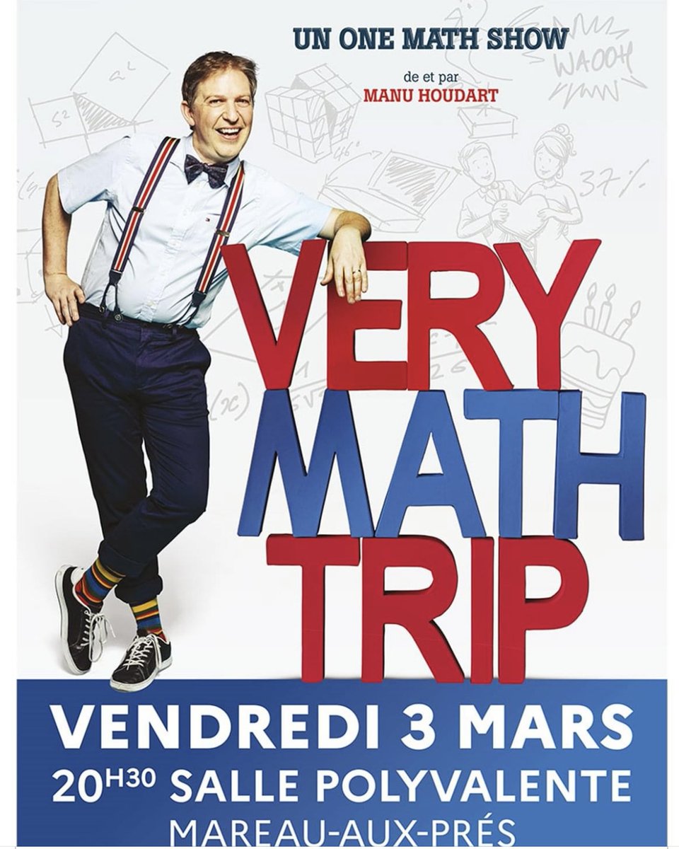 #VeryMathTrip de <a href="/ManuHoudart/">Manu Houdart - Very Math Trip</a> est de retour dans <a href="/ac_orleanstours/">Académie d'Orléans-Tours</a> le 3 mars à Mareau-aux-Prés. Merci <a href="/bhauchecorne/">bertrand hauchecorne</a> 😉