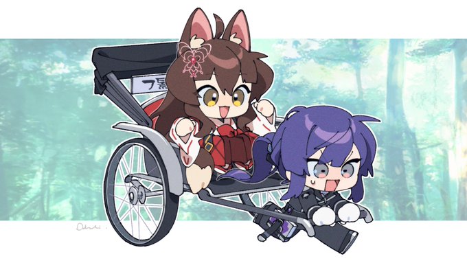 旅行先で初人力車乗って楽しかった!の絵 