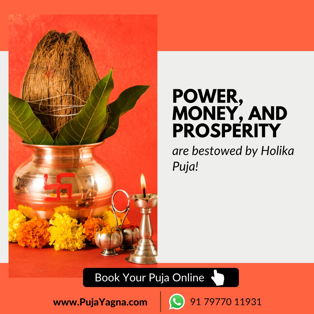 Power, money, and prosperity are bestowed by Holika Puja!

To book the puja online, visit pujayagna.com/products/holi-…

#bookforpandit #onlinepoojan #onlinepoojabooking #onlinepoojaservices #onlineprasad #onlinebookings  #onlineconcert