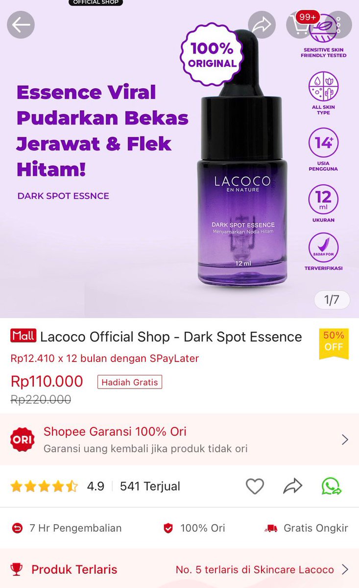berburusales's tweet photo. /info guysss lacoco dark spot essence diskonnya 50% 😭 jadi cuma 110k buruan CO keburu harganya naik

https://t.co/71TRvVSS8G https://t.co/p6UWmx1JvF