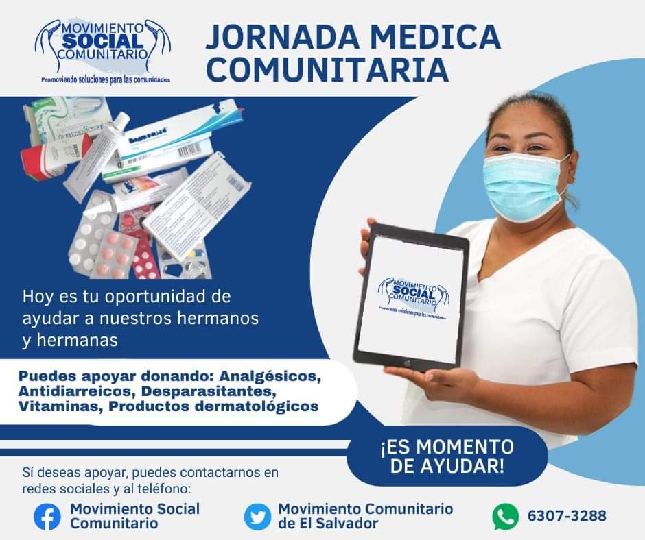 sindicalfuerza3's tweet photo. "Te invitamos ayudar a las personas que más lo necesitan con nuestro programa #JornadasMedicas.

Si deseas apoyar  puedes contactarnos en redes sociales y al teléfono: 6307-3288"
@comunitario_de https://t.co/wyFj68Qw7k