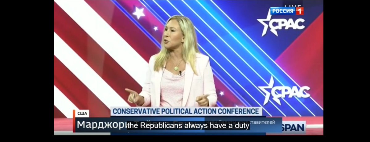 Rep. Marjorie Taylor Greene's (MTG) disapproval of military support to Ukraine remains popular on Russian state television, such as this excerpt of her CPAC speech and one of her Tucker Carlson appearances.

blog.gdeltproject.org/marjorie-taylo…