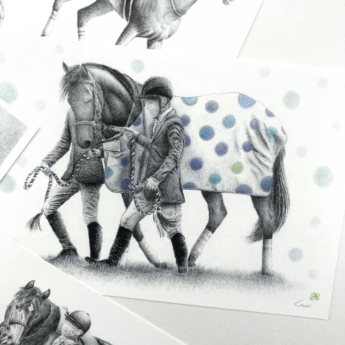 趣味で描いた馬の絵で作ったポストカードたち 