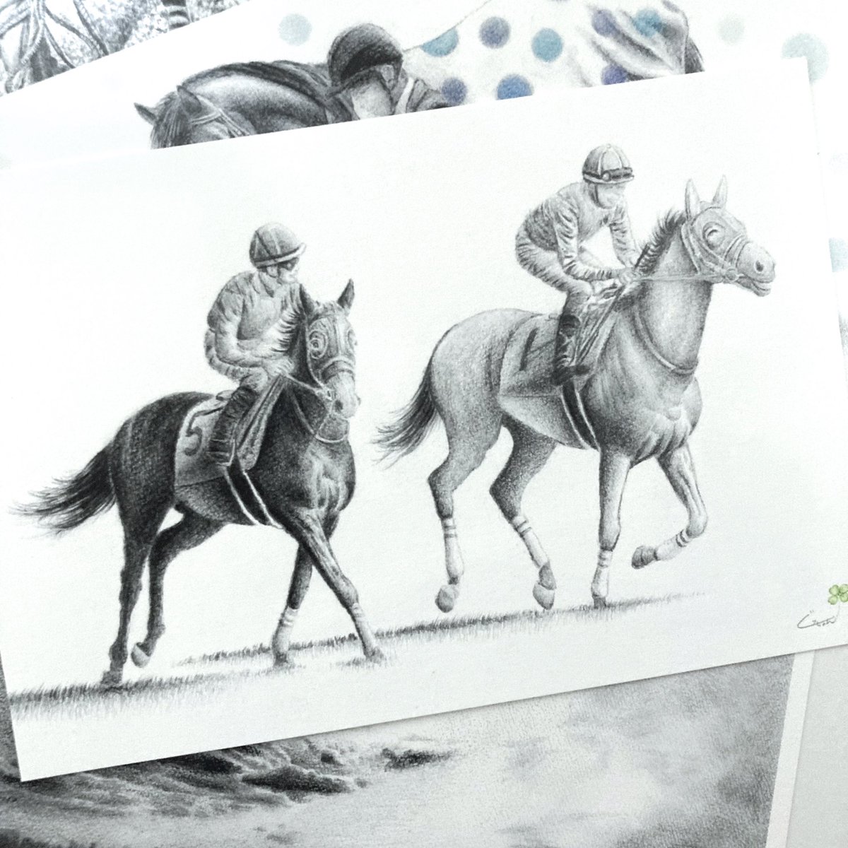 趣味で描いた馬の絵で作ったポストカードたち 