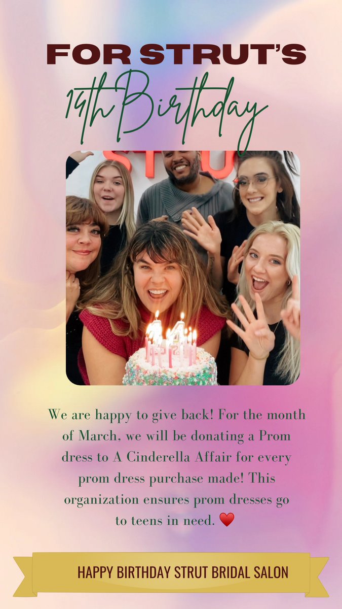 strutbridal's tweet image. 🎂 Happy 14th year at STRUT Bridal Salon! 🥳 🎂 For the month, with every prom dress sold- we're donating a prom dress to a local nonprofit that gives away free prom dresses to a teen in need!  💓
#promlook #dress #arizona  #dressheaven⁠ #giveback #arizonacommunity ⁠