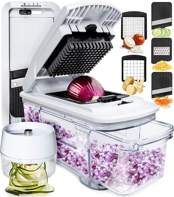 Healthy Eat-Good. Less Veggie Prep Time is Great! Could this be the Solution: Fall Star All in One Vegetable Chopper, Mandoline Slicer & Grater amzn.to/3NTIuuT  #KitchenAppliciance #HealthyEating #HealthyLiving #VegetableChopper #MandolineSlicer #Grater #VegetableGrater
