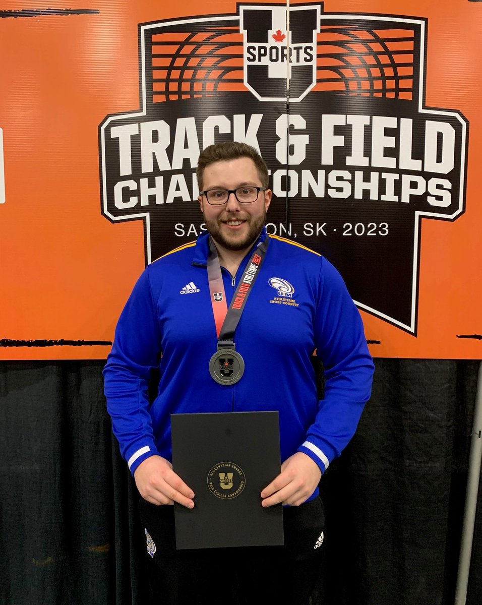 Félicitations à Samuel Bourque, <a href="/aiglesbleus/">Aigles Bleus - Aigles Bleues</a>  médaille d'argent au lancer du poids championnats canadiens <a href="/USPORTSca/">U SPORTS</a>  samedi avec un jet de 16m40.