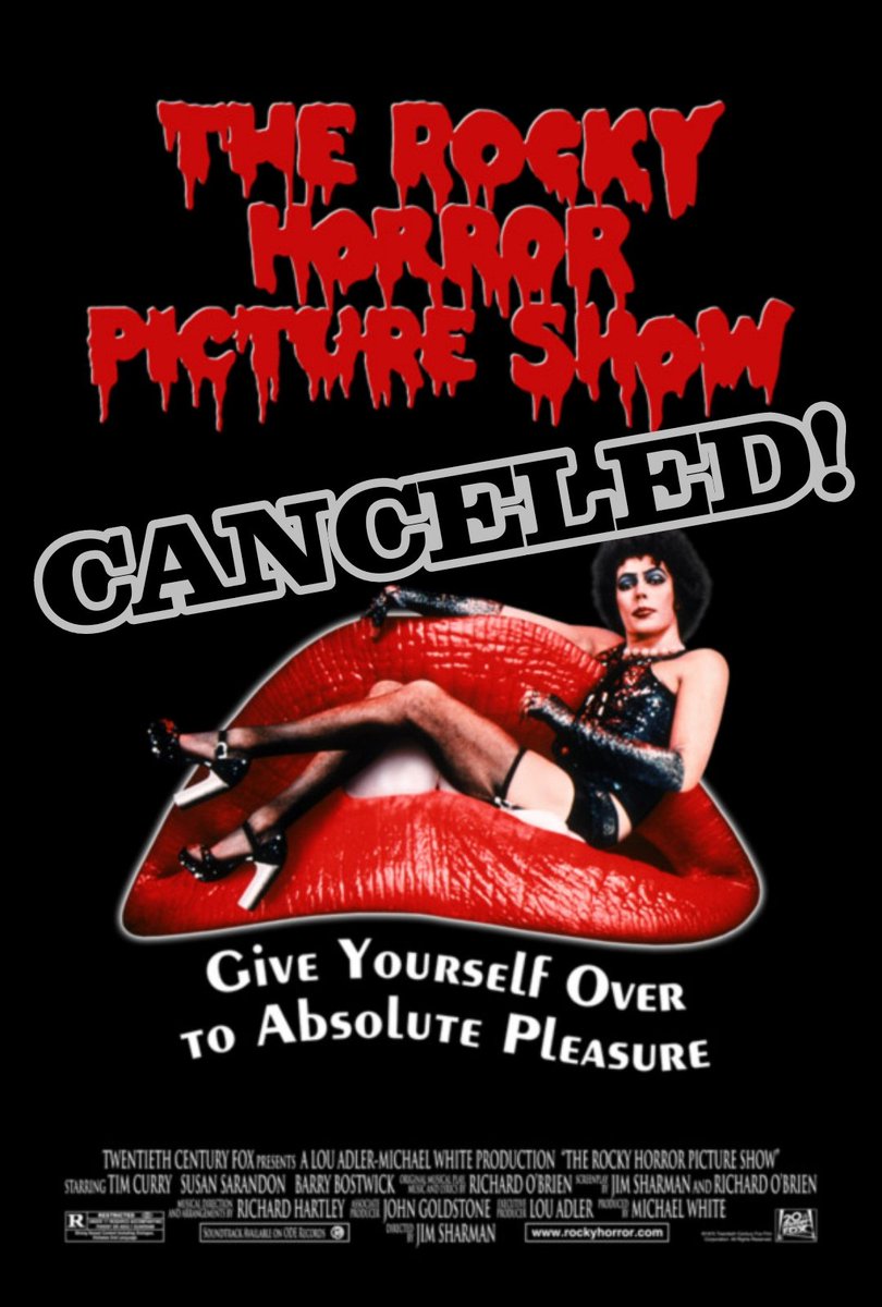 FYI - due to circumstances beyond our control, tonight's midnight screening of THE ROCKY HORROR PICTURE SHOW has been canceled! All purchased tickets will receive refunds. We apologize for the inconvenience.