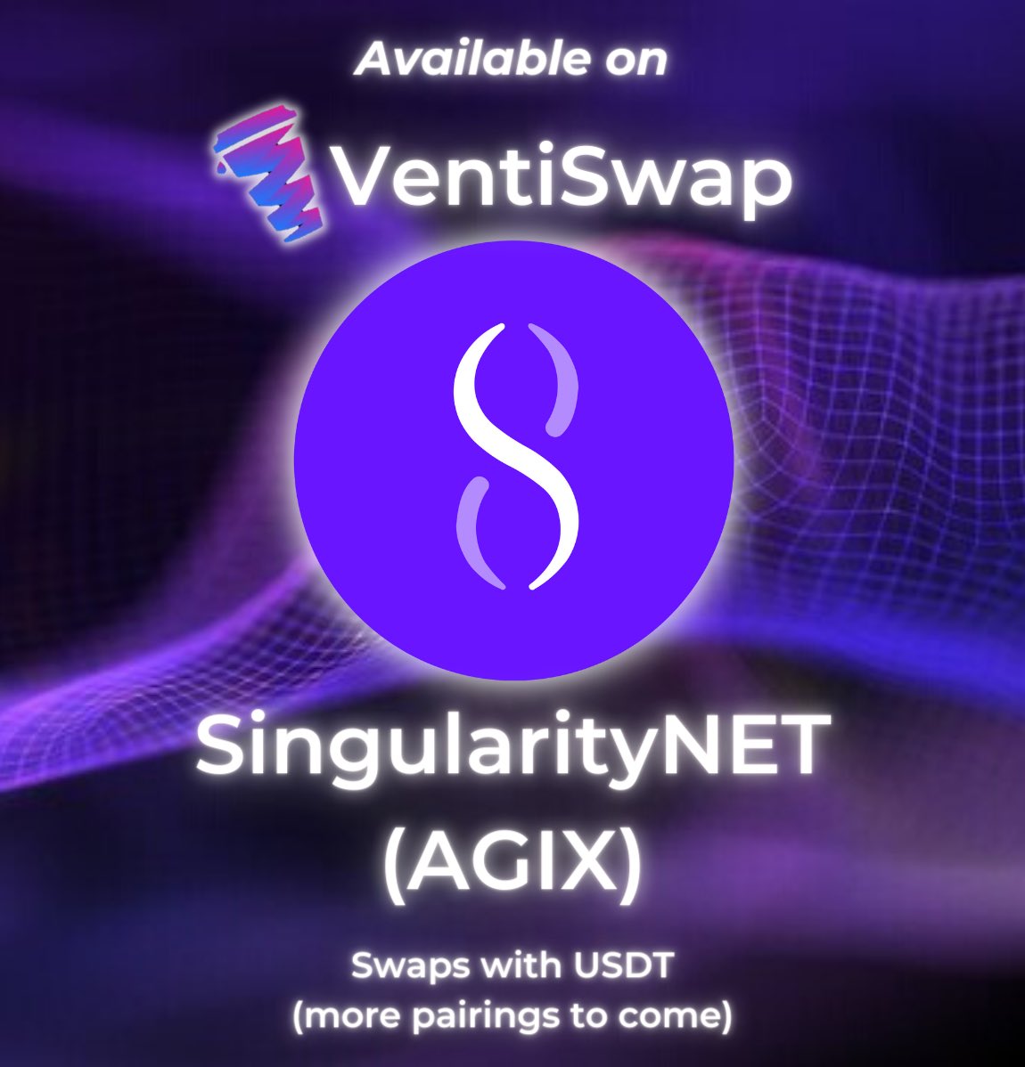 VentiSwap_'s tweet image. Just listed @SingularityNET on VentiSwap! AGIX is currently able to be swapped with #USDT with further pairings to come. SingularityNET is an AI related project.

ventiswap.com

#VentiSwap #crosschainswap #Crypto #cryptotrading #AGIX #Aicrypto
