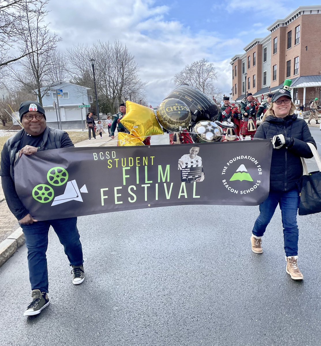Great to see so many folks at the Parade of Green today! ☘️ Thank you to the organizers for bringing us all together and thanks to our BCSD Film Festival Committee volunteers for handing out 100 bags of popcorn! 🍿