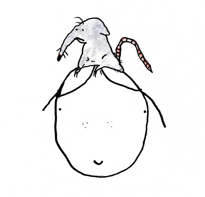 this is my latest self portrait that includes my rat