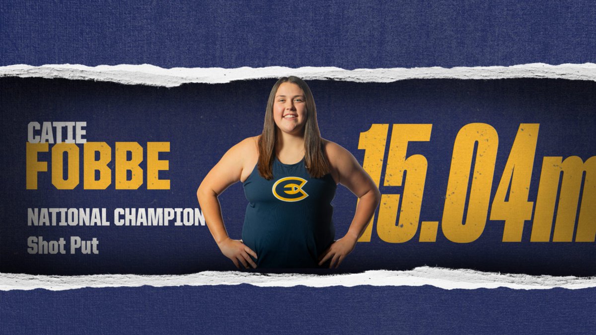 UWECblugolds's tweet photo. GOING OUT STRONG ON HER WAY TO THE TOP! 💪 
@uwectrack's Catie Fobbe records an indoor personal best and @NCAADIII season best heave of 15.04m with the shot put as she is crowned the National Champion! #RollGolds https://t.co/MUovKy7GNA