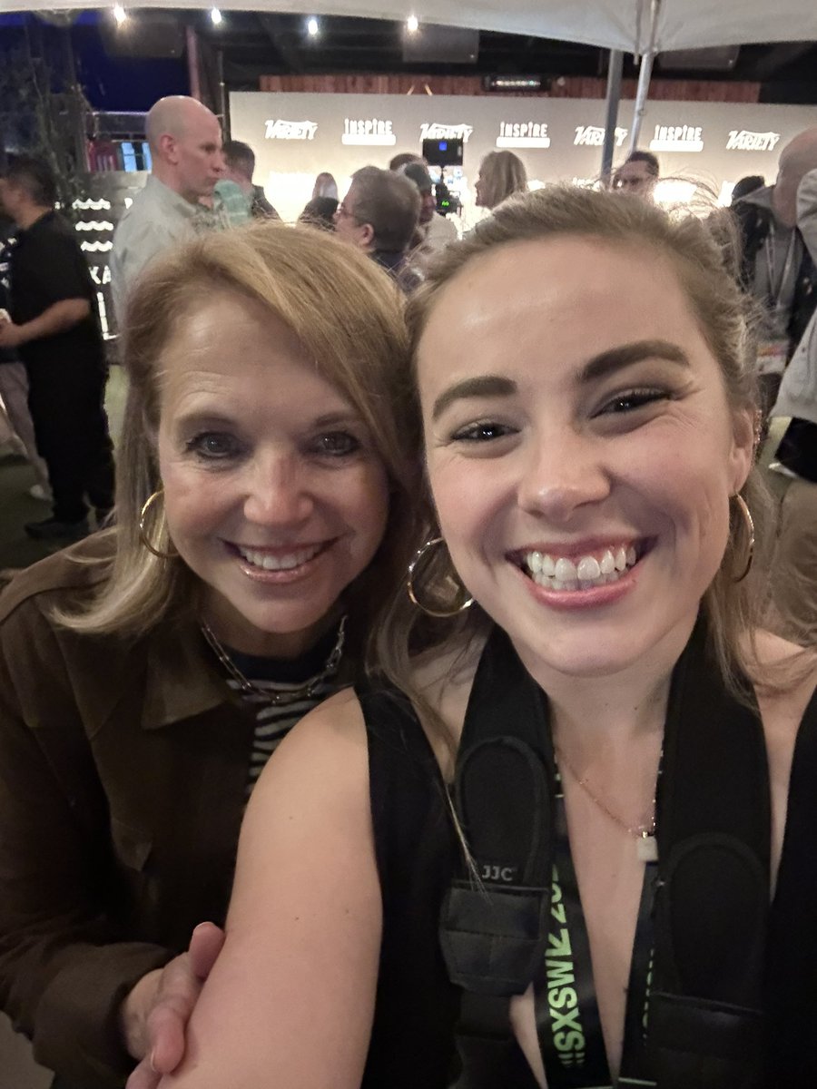 taylorprinsen's tweet photo. People say “Never meet your heroes”…I think people should have a better heroes. @katiecouric at @sxsw Such an honor! She delivered my Commencement Speech in 2015 and I got to meet &amp; shoot for her last night 🙏🏼 https://t.co/zn8AYAO7sh