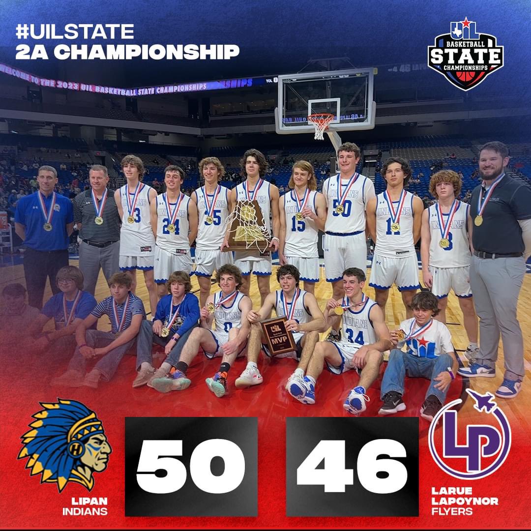 #didntleavewithoutit Your Lipan Indians are the 2023 UIL 2A STATE CHAMPS!