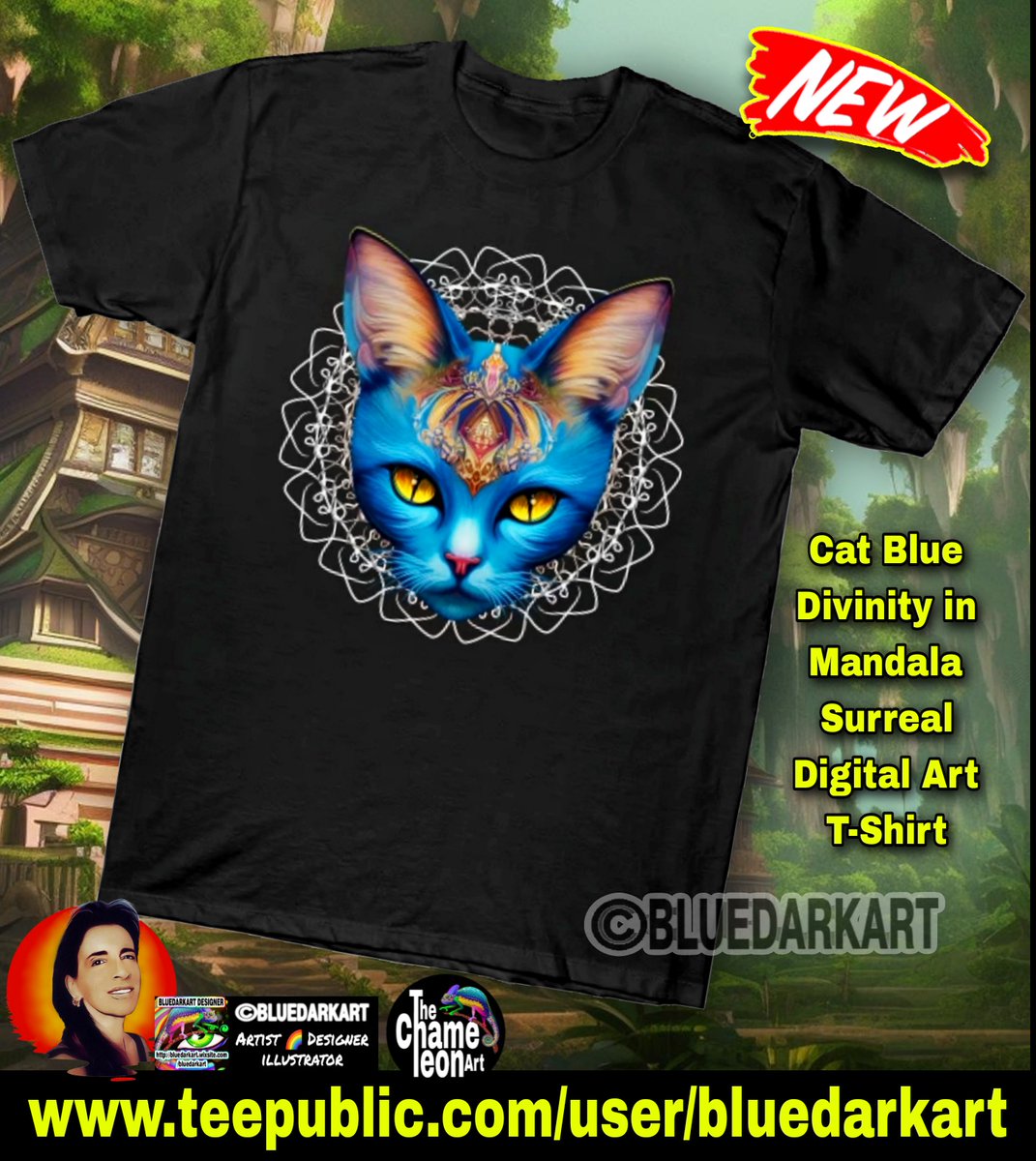 #NEW! 🐈 #Cat #Blue #Divinity in #Mandala #Surreal #Digital #Art #TShirt 🐈 #design ©️ #BluedarkArt #TheChameleonArt 👉🏾 teepublic.com/t-shirt/408758…
▪︎
🔥 My #shop 👉🏾 teepublic.com/user/bluedarka…
•
#trending #giftideas #catlovers #king #animals #fantasyanimals #shopping #gifts #tiktok