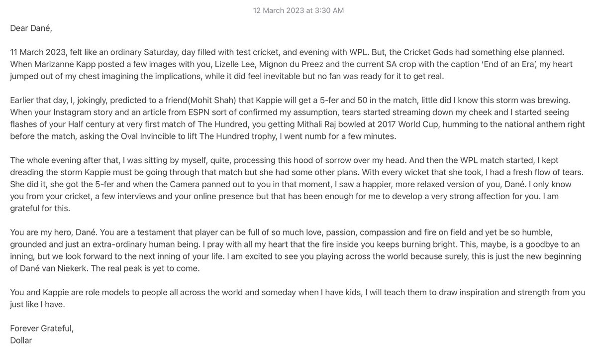 dollar180998's tweet photo. An open letter to @Danevn811
I know how unlikely it’s that you will get it, but I will gladly take my chances. You are my hero, Dané and I wish you and @kappie777 all the good luck in the world. ♥️♥️

PS - Thanks @mohit_shah17 for motivating me to pen down my feelings. https://t.co/SlHZ2fSXaX