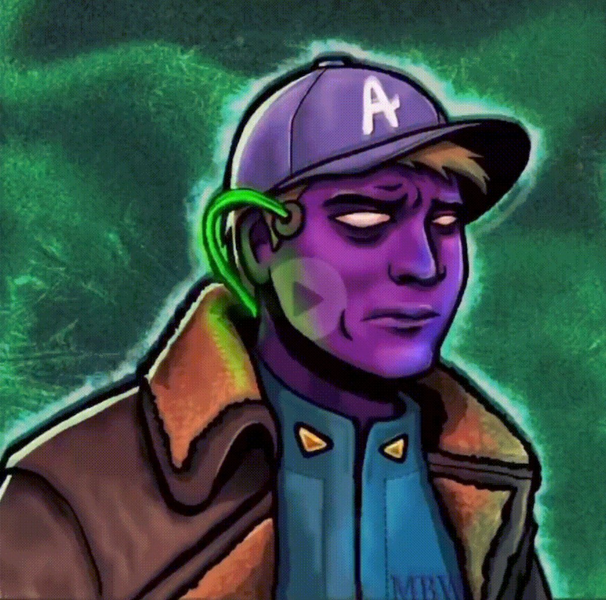 what is up with that glowing light around this dude... it can't be kale... can it?