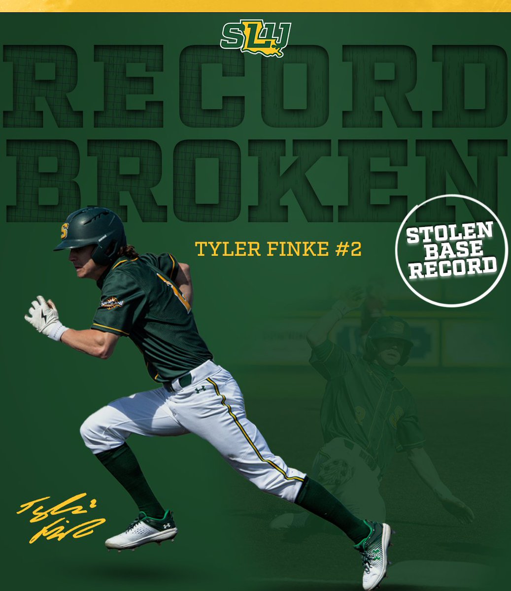 LionUpBaseball's tweet photo. With 72 stolen bases, Tyler Finke is now the SLU career leader in steals. #LionUp | #GATA | #TEAM https://t.co/4eec2sId7j