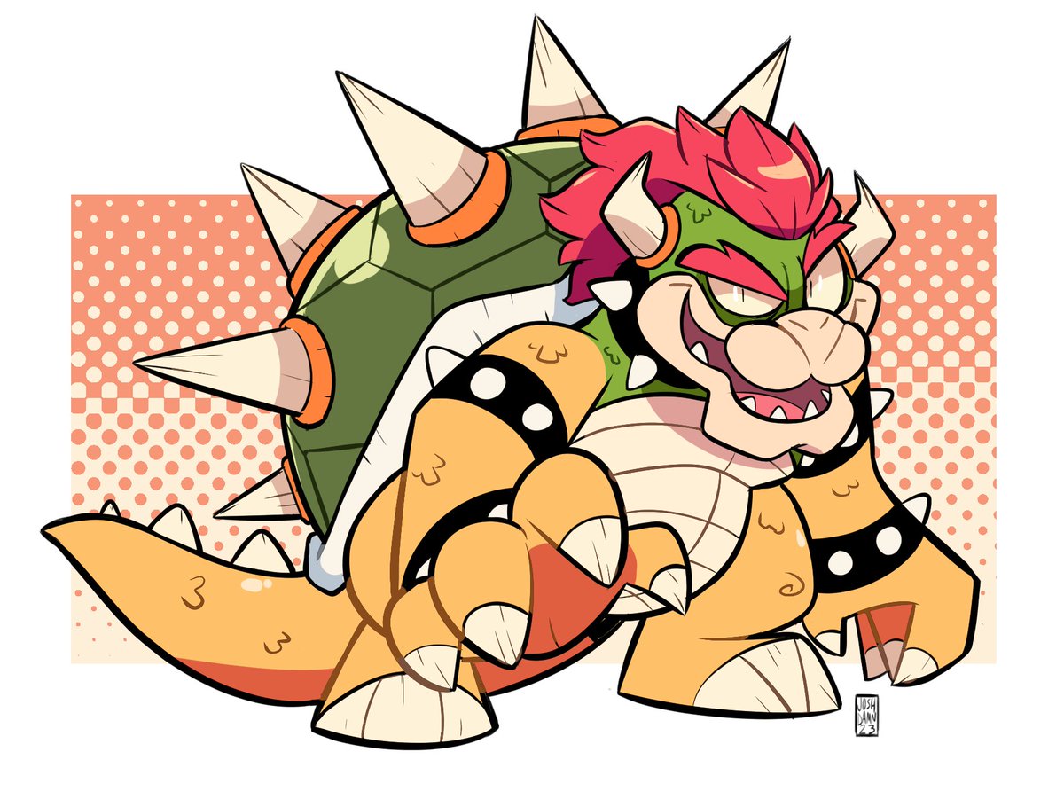 bowser spikes 1boy red hair male focus solo teeth spiked bracelet  illustration images