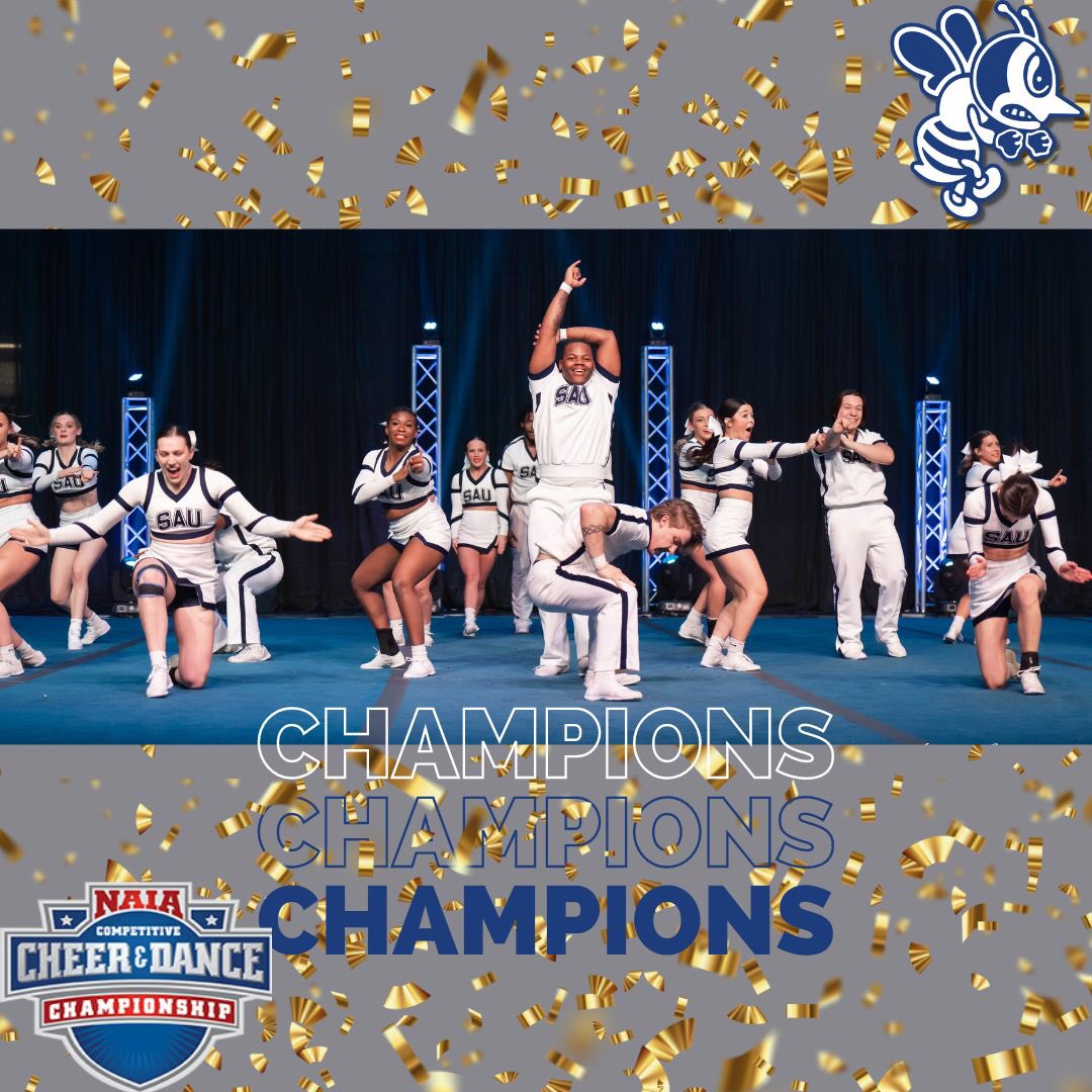 NATIONAL CHAMPIONS ‼️🏆 

Congratulations to @SAUCheerTeam for taking home the title! 🐝🎉

#BattleForTheRedBanner #NAIACheer #PlayNAIA