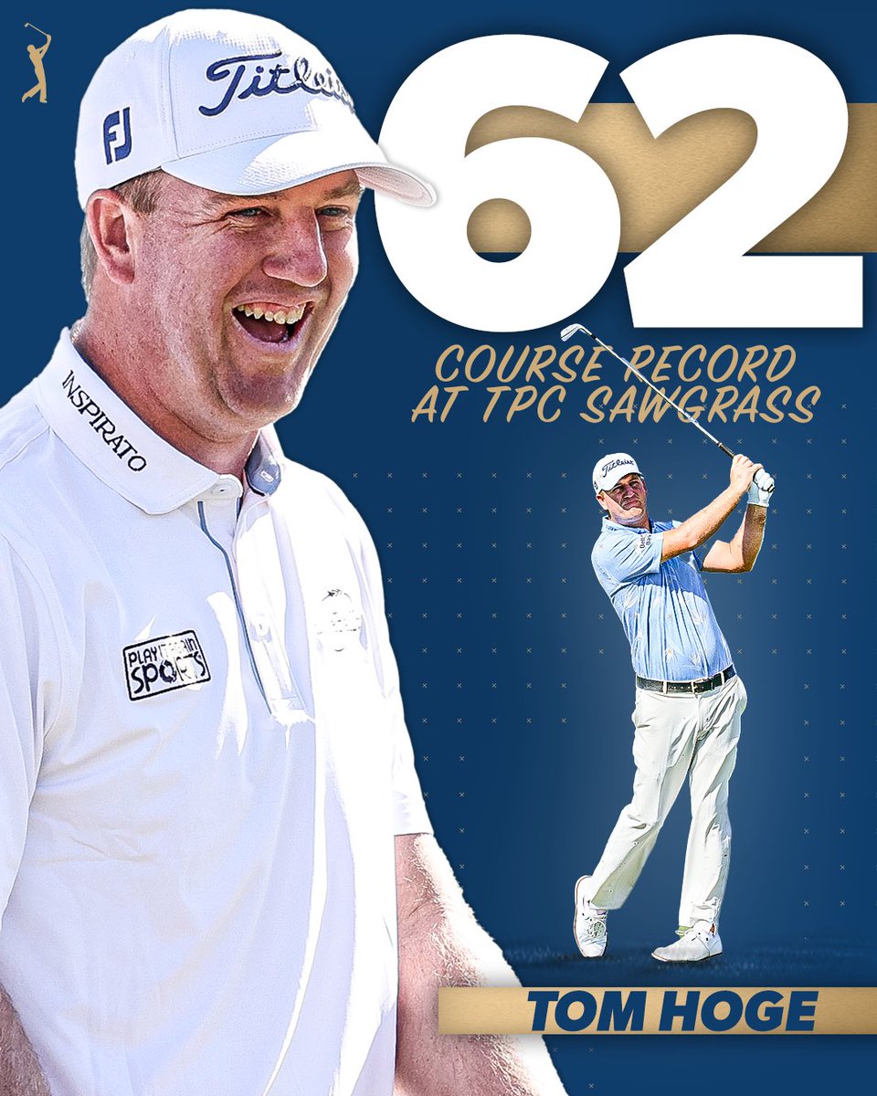History for Hoge.

<a href="/HogeGolf/">Tom Hoge</a> has broken the course record with a 62 @THEPLAYERSChamp.