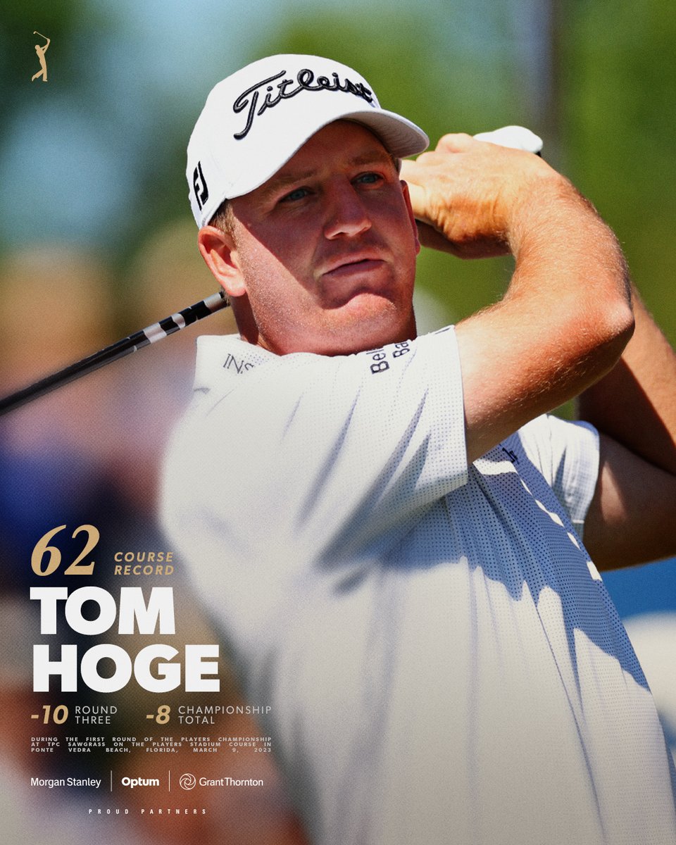 There is a new course record holder at THE PLAYERS Stadium Course. 

#THEPLAYERS | <a href="/HogeGolf/">Tom Hoge</a>