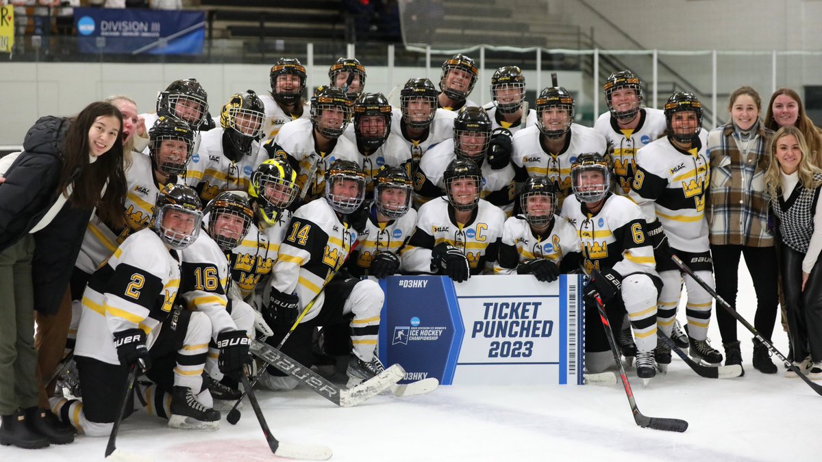 GustieAthletics's tweet photo. Revenge is a dish best served in the National Tournament. @GustiesWHockey claims a 2-1 victory over River Falls, punching their ticket to the NCAA Frozen Four. 

Recap: https://t.co/hUdizgPSmV

#GoGusties | #d3hky https://t.co/6goEezfLNz