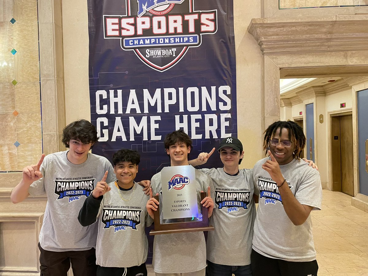 QUClubSports's tweet photo. Make it a double!  Our @Bobcat_Esports Valorant crew takes home the 🏆 and QU’s success ends @MAACEsports Championships

@QuinnipiacU @QUChronicle @Q30News @QBSN https://t.co/3z8TYyAlY6