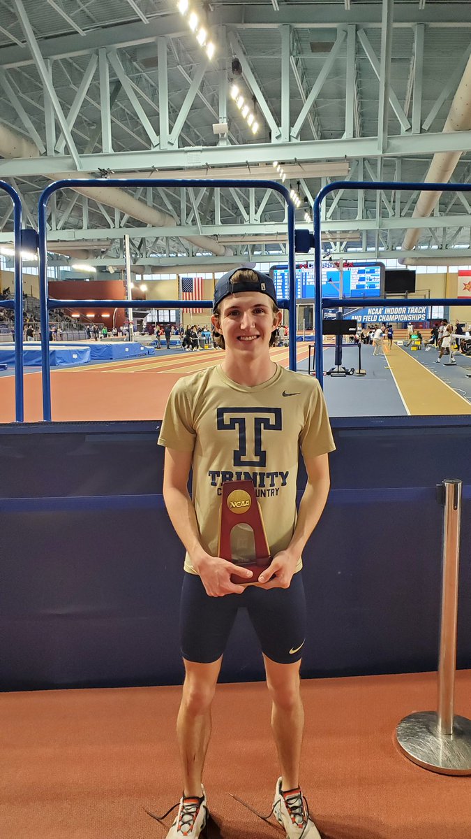 TrincollTrack's tweet photo. Travis Martin has fought himself back onto the National Championship podium, earning All-American in the men's mile with a 5th place finish at the NCAA DIII Championships 🏅 🏆 🐓 #standproud #bantamstrong https://t.co/MJlGAyCoJb