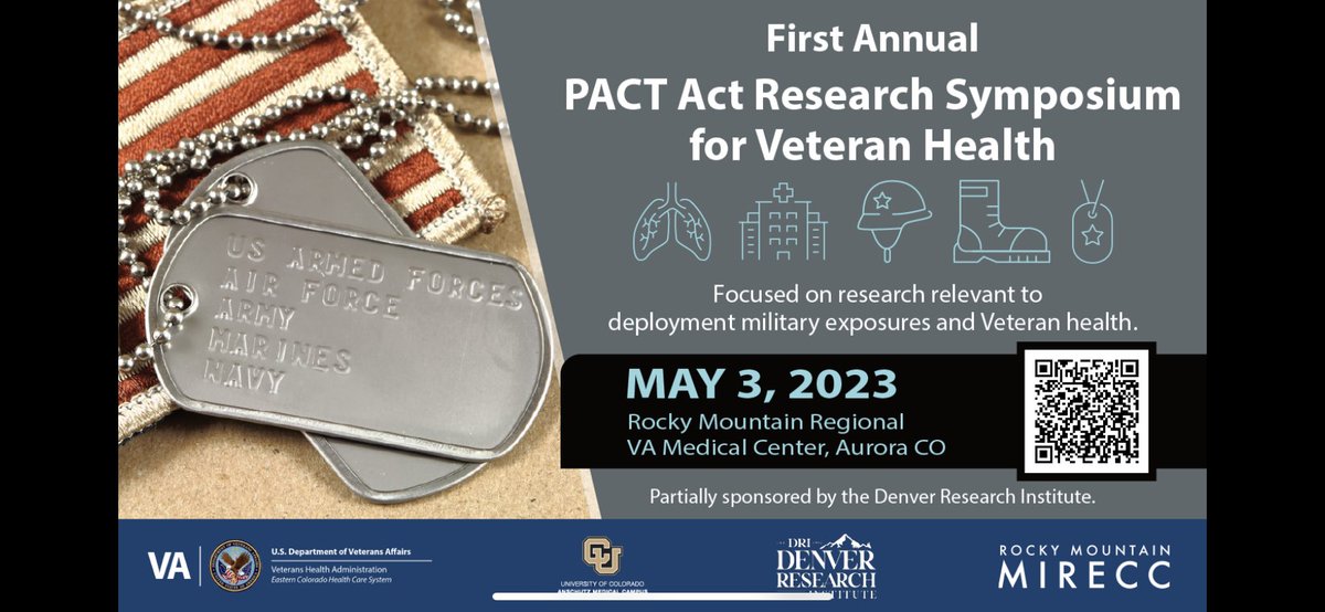 Lisa Brenner (@lisaabrenner) on Twitter photo First Annual PACT Act Research Symposium for Veteran Health
<a href="/RMIRECC/">RockyMountain MIRECC</a> is excited to partner with <a href="/VAECHCS/">VA Eastern Colorado Health Care System</a> & <a href="/CUAnschutz/">CU Anschutz Medical Campus</a> to present this event focused on deployment military exposures research REGISTER NOW Attend in person or virtually gcc02.safelinks.protection.outlook.com/?url=https%3A%… First Annual PACT Act Research Symposium for Veteran Health
<a href="/RMIRECC/">RockyMountain MIRECC</a> is excited to partner with <a href="/VAECHCS/">VA Eastern Colorado Health Care System</a> & <a href="/CUAnschutz/">CU Anschutz Medical Campus</a> to present this event focused on deployment military exposures research REGISTER NOW Attend in person or virtually gcc02.safelinks.protection.outlook.com/?url=https%3A%…