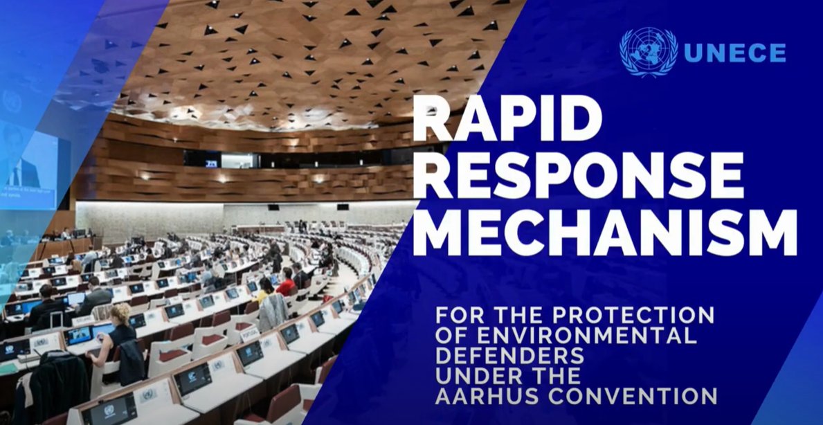 UNECE (@unece) on Twitter photo In the form of Special Rapporteur <a href="/ForstMichel/">Michel Forst</a>, the Rapid Response Mechanism set up to protect environmental defenders under the #AarhusConvention aims to help uphold the universal right to a clean, healthy & sustainable #environment
🔎ow.ly/7AlB50N3kxK In the form of Special Rapporteur <a href="/ForstMichel/">Michel Forst</a>, the Rapid Response Mechanism set up to protect environmental defenders under the #AarhusConvention aims to help uphold the universal right to a clean, healthy & sustainable #environment
🔎ow.ly/7AlB50N3kxK