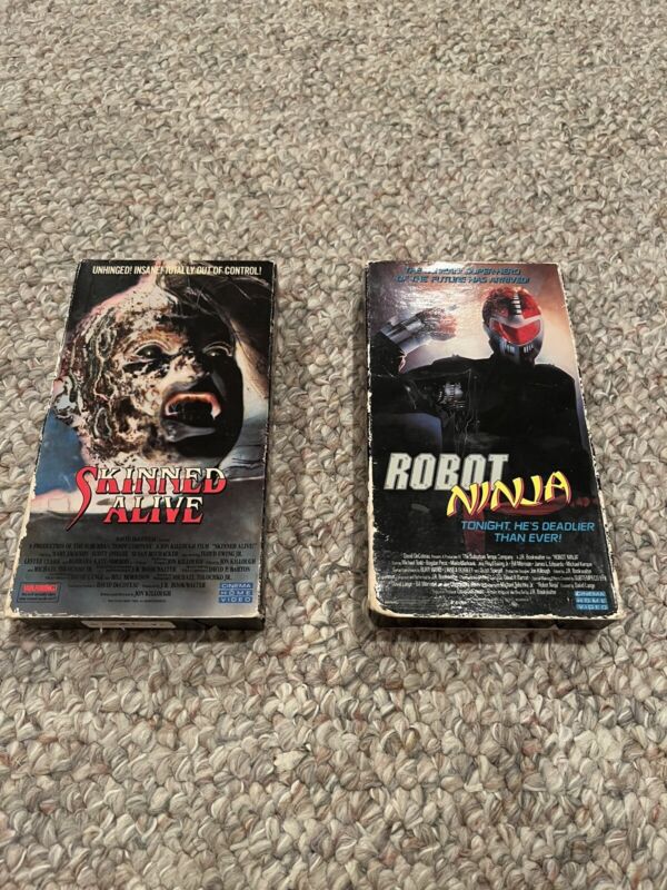 I Want My VHS on Twitter "Skinned Alive Robot Ninja VHS lot horror