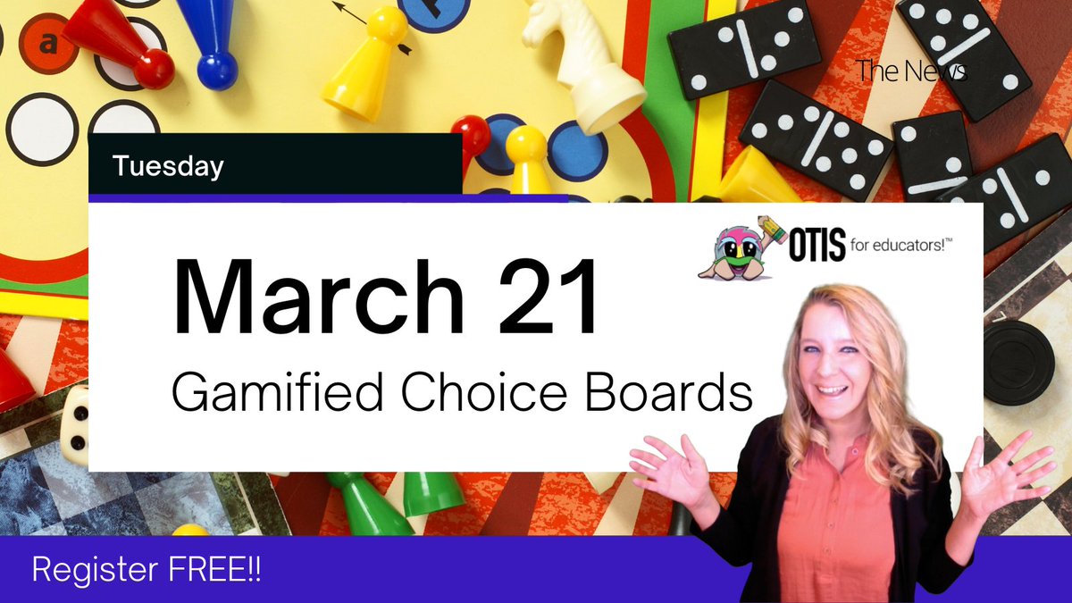 Discover the power of gamification with me! 

Join for free and let's discuss Choice Boards. 

otis.teq.com/events/preview… <a href="/OTIS4educators/">OTIS for educators</a> #gamification