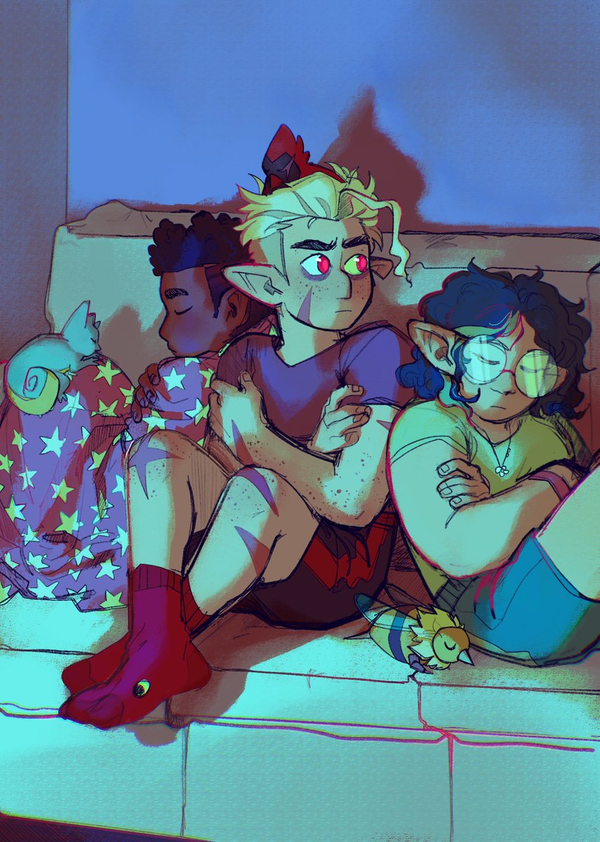 astrolavas's tweet image. an old emerald trio piece i never posted! they're eepy

#TheOwlHouse