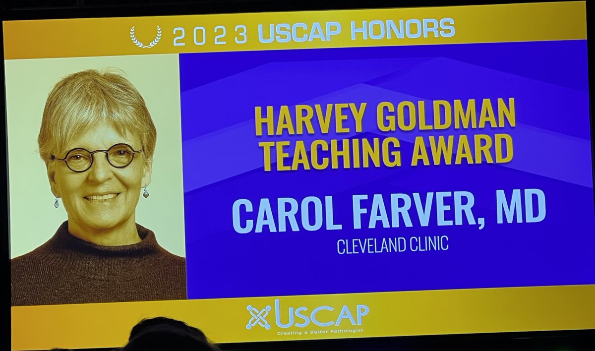 Congrats Dr. <a href="/carolfarver/">Carol Farver</a> So well deserved! 🤩 #USCAP2023 <a href="/TheUSCAP/">USCAP</a>