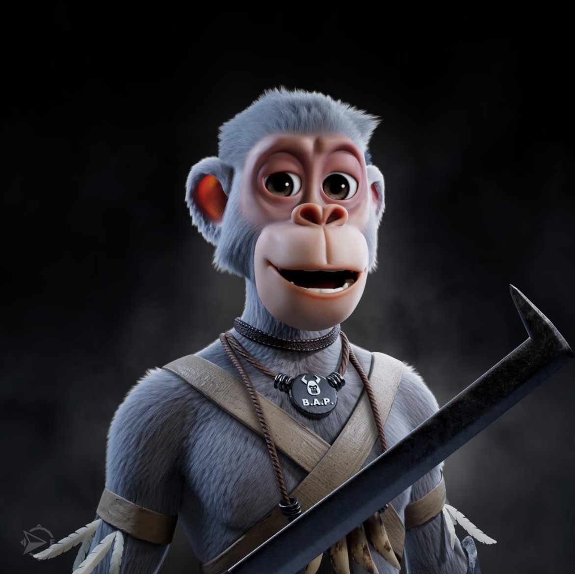 __soymam0n's tweet photo. I just took this basic ape from @BullsApesProj  and turned him into the badass warrior on the right using #TheConfigurator to mint him! 
It's amazing what this thing can do. https://t.co/FbBDQYucVB