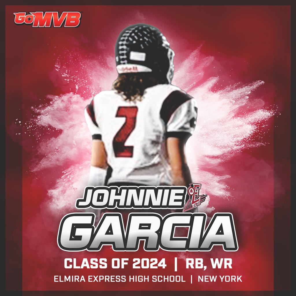GoMVB's tweet photo. ๐จPlayer Spotlight๐จ
JOHNNIE GARCIA
'24 RB, WR
Elmira Express, NY
6'1" 175 LBS
๐๐
Film/Stats/Info: https://t.co/457hoBNhtW
#gomvb #collegerecruit #highschoolfootball #ncaafootball #classsof2024 https://t.co/pqqqhnDs5A