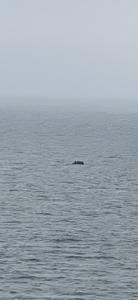 That’s what a small boat with human beings looks like trying  to cross the channel ( we all looked on in silence ) - Dwarfed by the cross channel ferry I was on . Not only must they be petrified and cold but now they’ll be held like criminals and sent somewhere they dont know