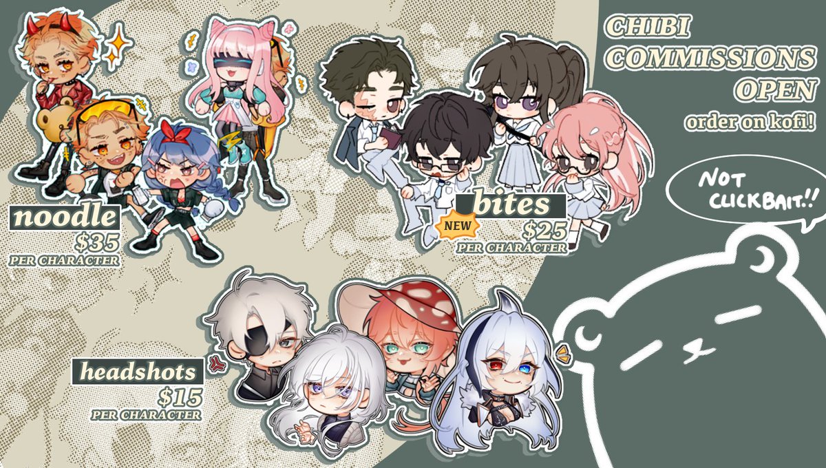 🌕🚉 CHIBI COMMISSIONS 🚉🌕
[ RTs appreciated !! ] 🙇

Available on kofi: ko-fi.com/tsukki/commiss… !