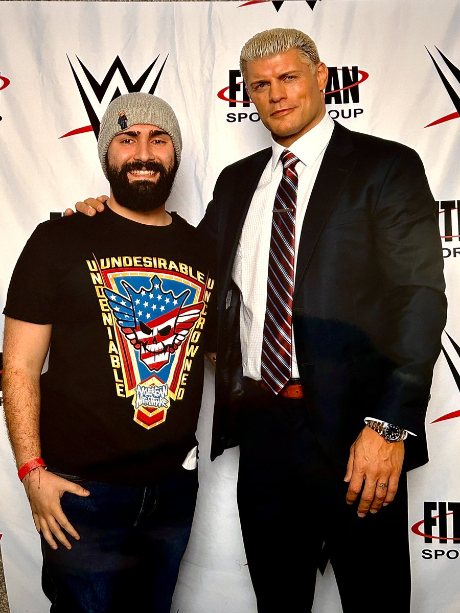 CGarcia220195's tweet photo. Had the pleasure of meeting @CodyRhodes !! Glad to see him thriving and hope to see him have his big moment at WrestleMania!! ⁣
⁣
#codyrhodes #americannightmare #wwe #wrestlemania https://t.co/pAaeWpBKNd